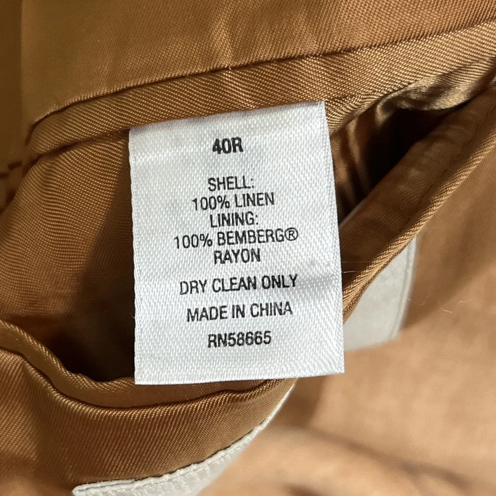 John W. Nordstrom 100% Linen Blazer Men's 40R Ormezzano Premium Business Casual